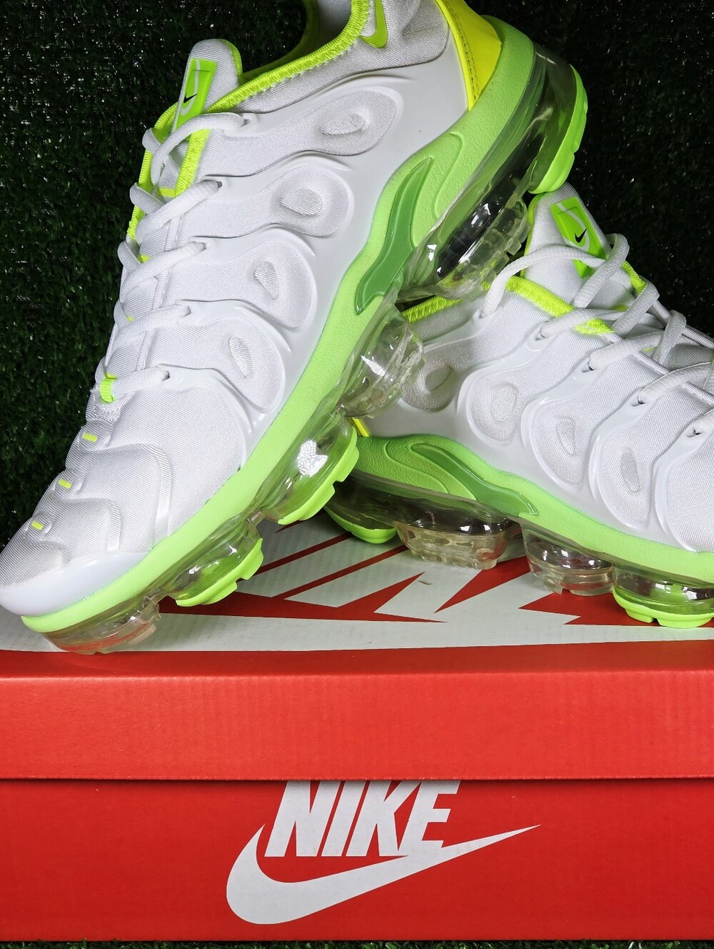 Nike Air Max Vapormax Tennis 🎾 🍏 Green Plus Men Sneakers White Men Brand New - Picture 16 of 16
